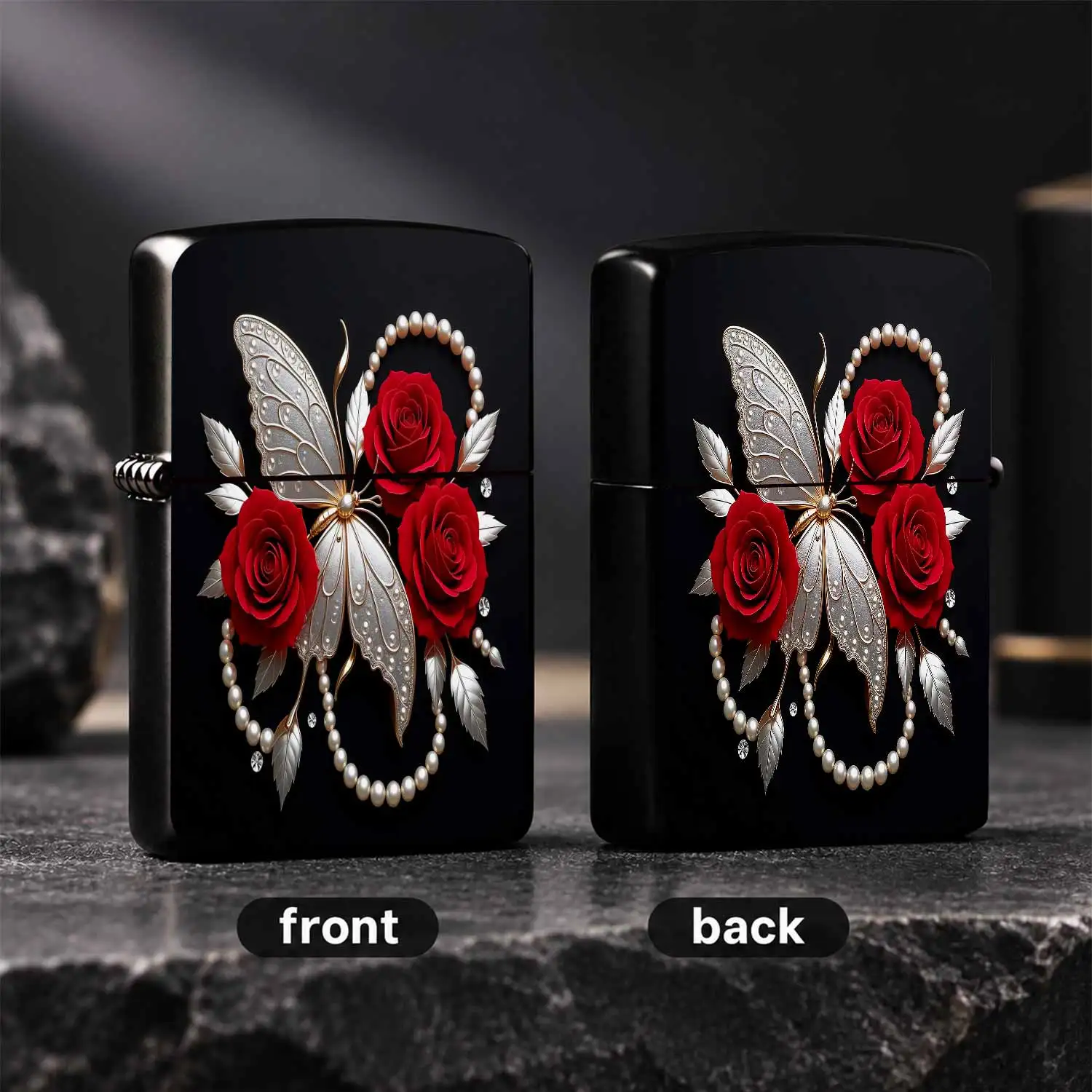 Exquisite Elegantrose Decorative Lighter, Adorned With Luster Pearls And Sparkling Rhinestones, Smooth Portable Stylish Accessory, Ideal For Daily Dating Business Gatherings, Thoughtful Gifting Choice For All Scenarios A Humorous And Intere