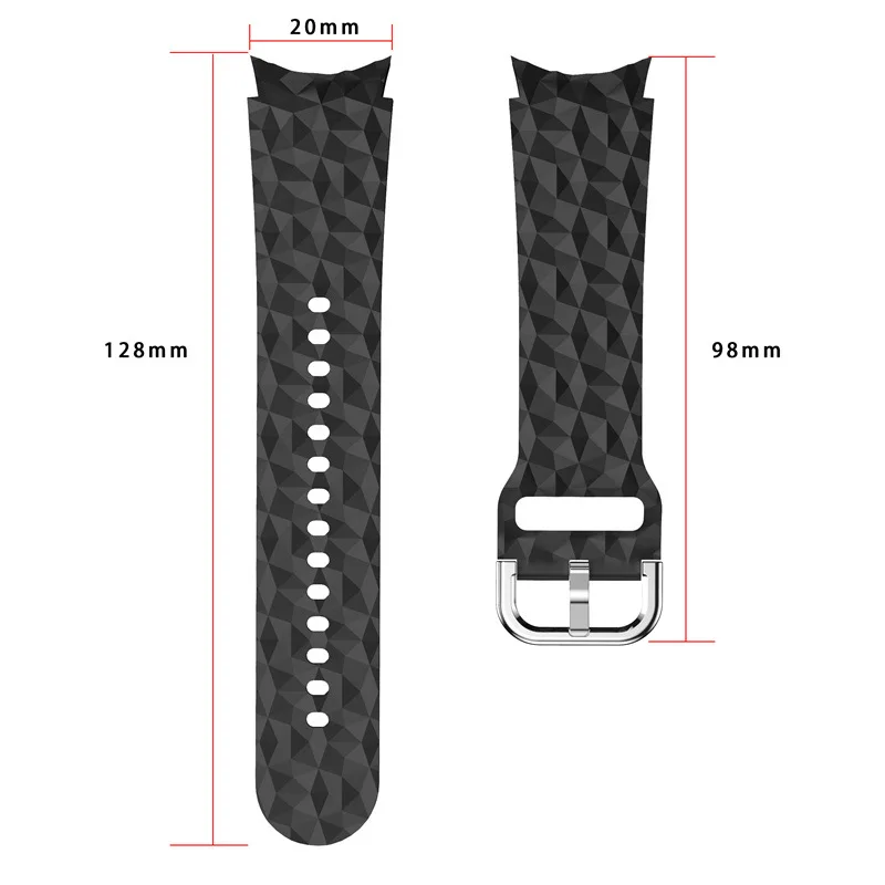 Diamond Pattern Strap For Samsung Watch 6/5/4 40mm 44mm Band No Gap Official Bracelet Correa For Galaxy Watch 6 Classic 43 47mm