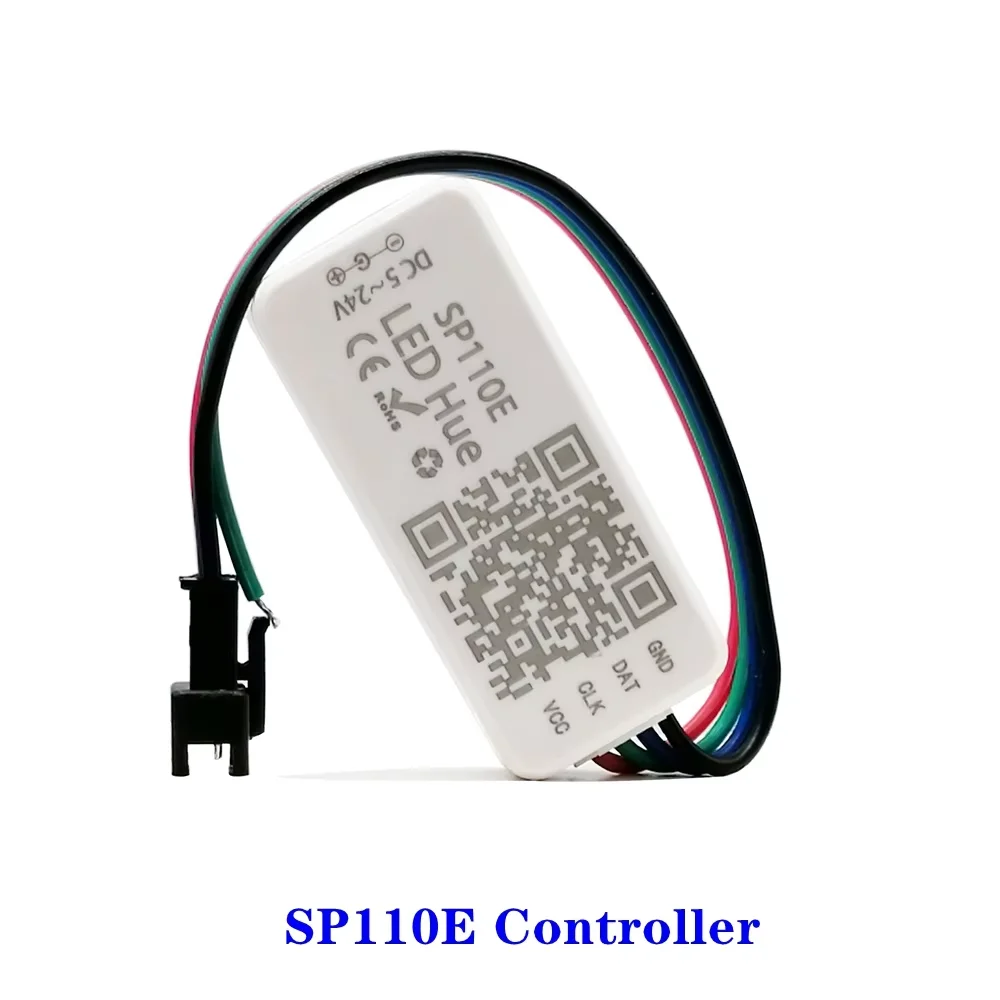 

LED Strip Controller SP110E SP105E SP107E SP108E DC5V-24V 3Pin 4Pin Bluetooth Wifi Individually Addressable for Panel Ring