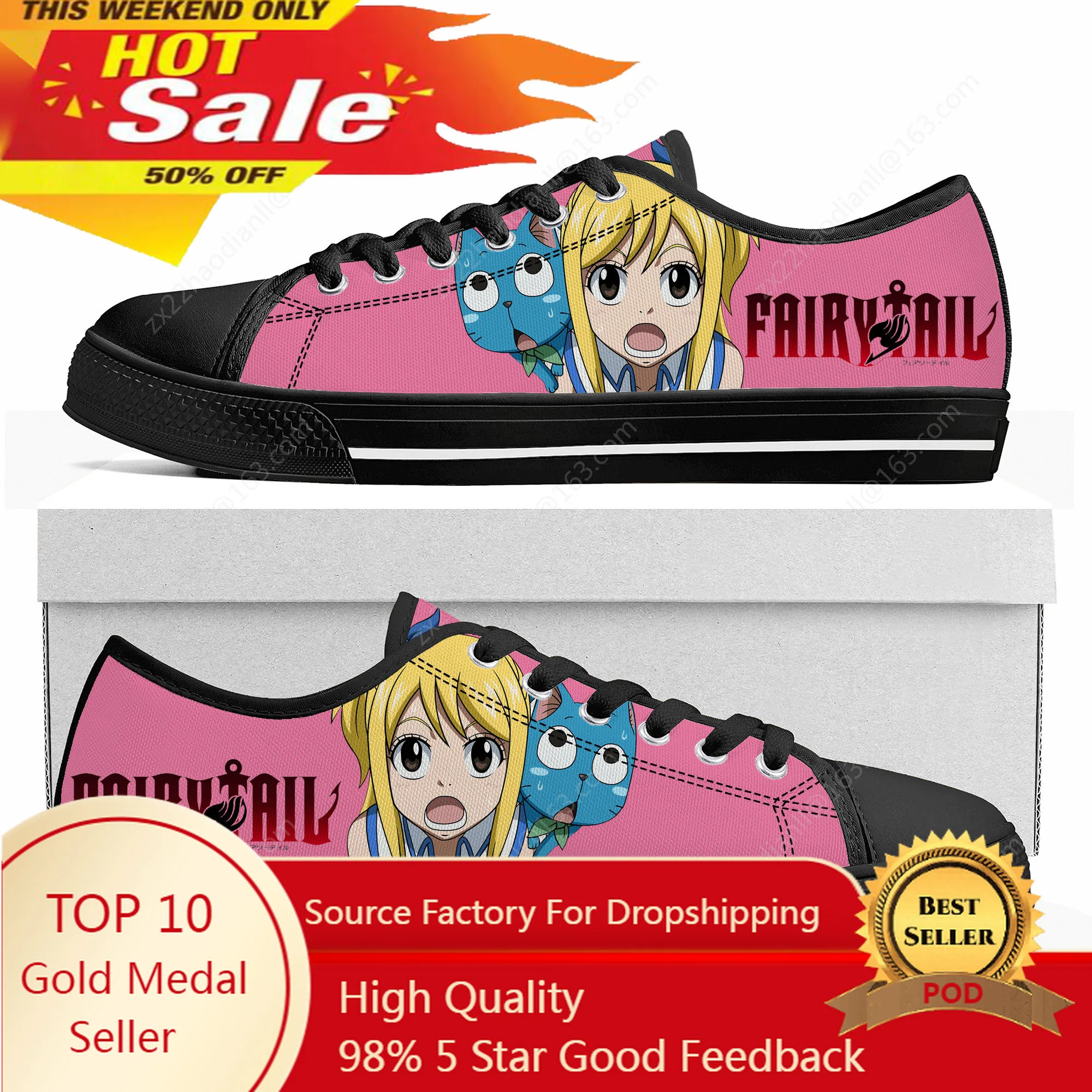 

Lucy Heartfilia Cartoon Fairy Tail Low Top Sneakers Mens Womens Teenager High Quality Canvas Sneaker Couple Shoes Custom Shoe