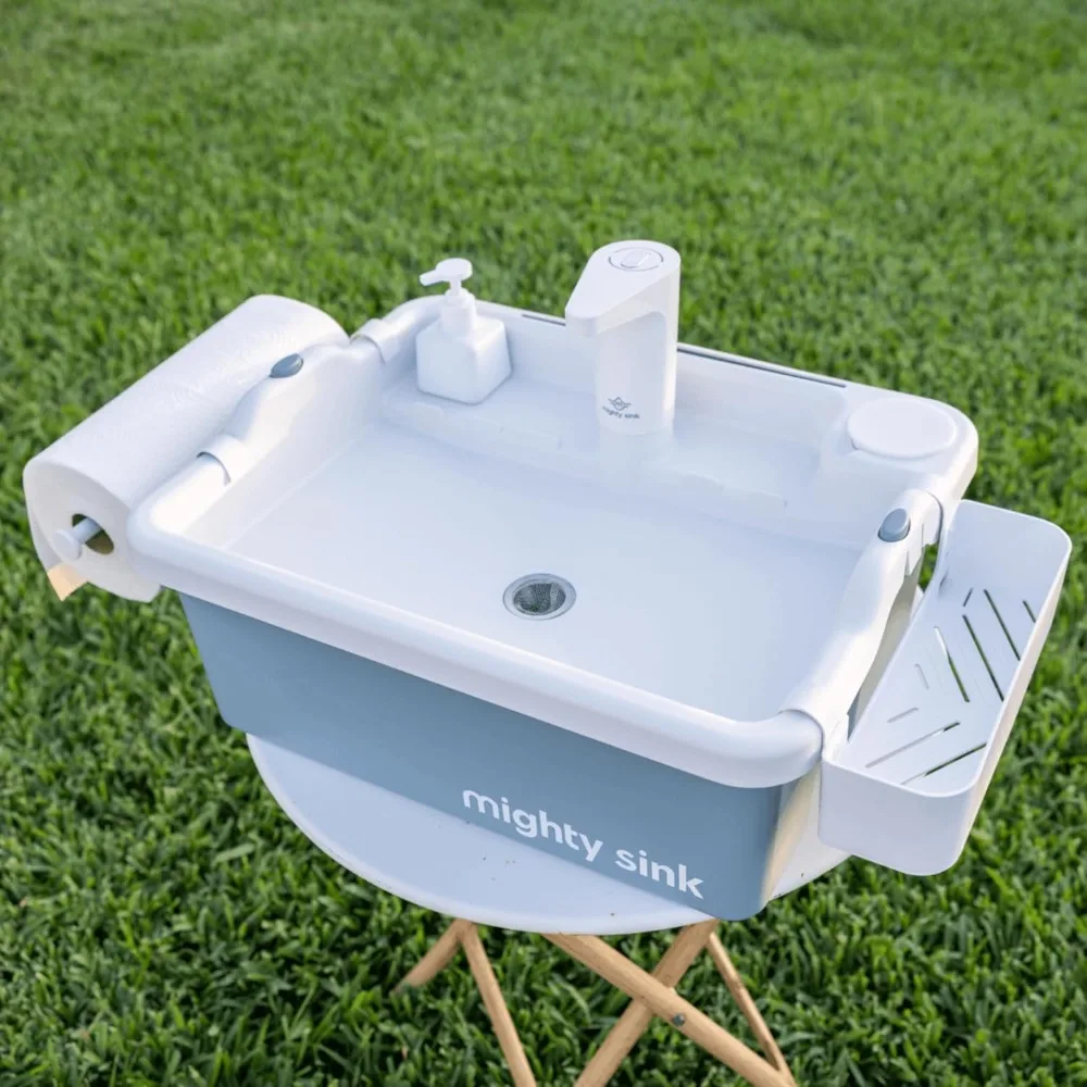 

Portable Sink: Compact Wash Station with Electronic Tap, 2 Gallon Capacity, Quick Setup, Suitable for Indoor and Outdoor Use, Pe