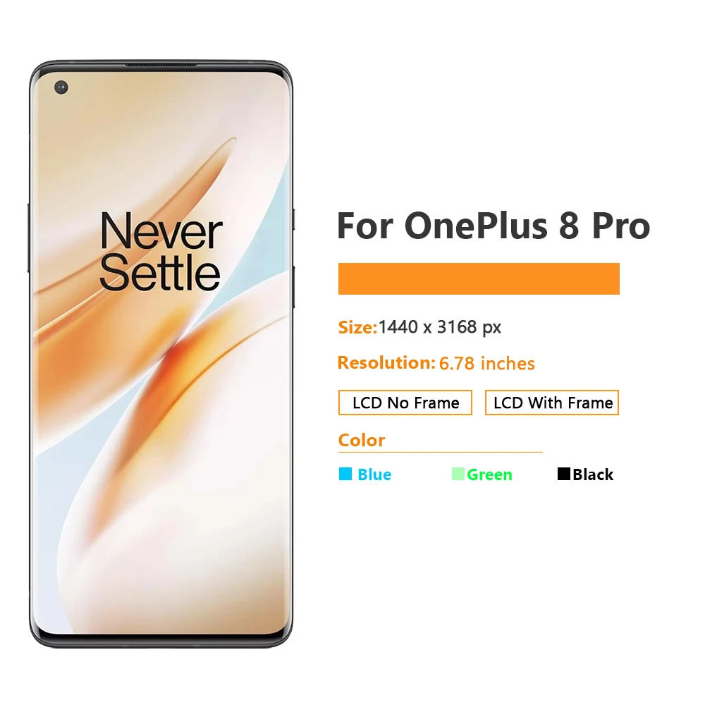 6,78 cala Najlepszej jakości nowy ekran dotykowy LCD Digitizer do wyświetlacza LCD OnePlus8 Pro zastąpiony ekranem 1+8 Pro OnePlus IN2023