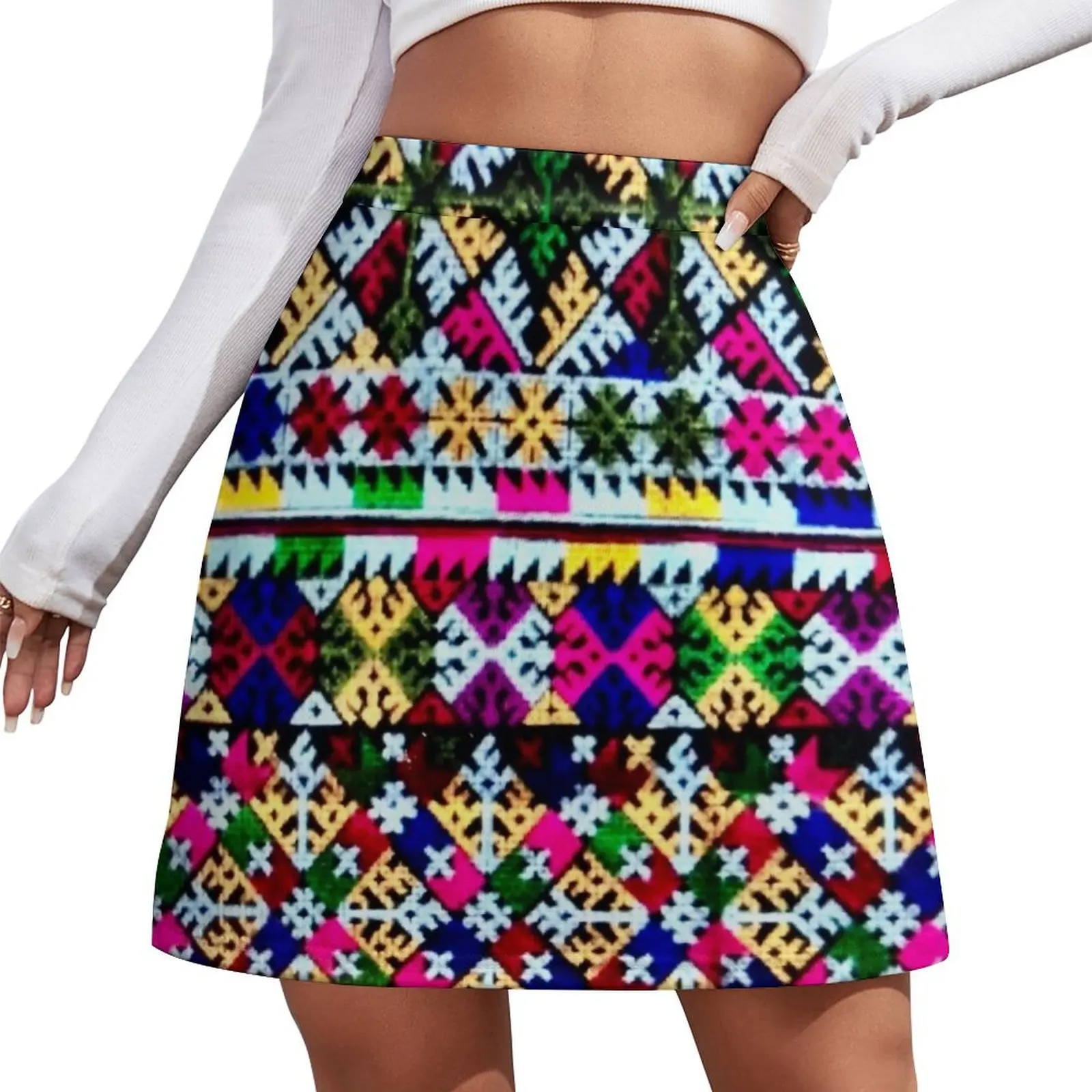 

Iu Mien Trendy Embroidery Mini Skirt skirts for woman new in clothes korean ladies summer Mini Skirt