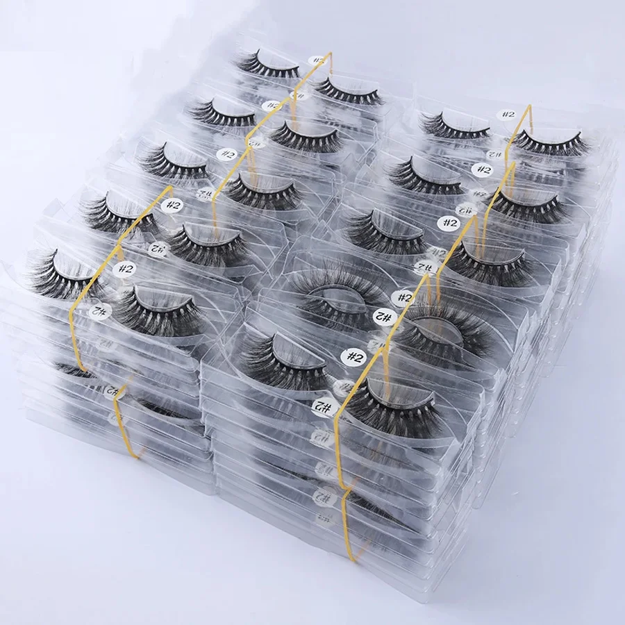 Bulk Wholesale Faux 3D Mink Lashes 100/500 Pairs Natural Eyelash Extensions Make up Tools for Beauty