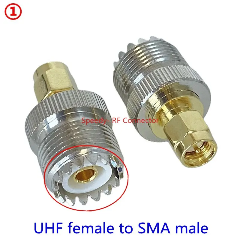 1Pcs UHF SO239 PL259 to SMA Male Plug&Female Jack RF Coax  Adapter Connector Wire Terminals Straight Fast Delivery Brass Copper