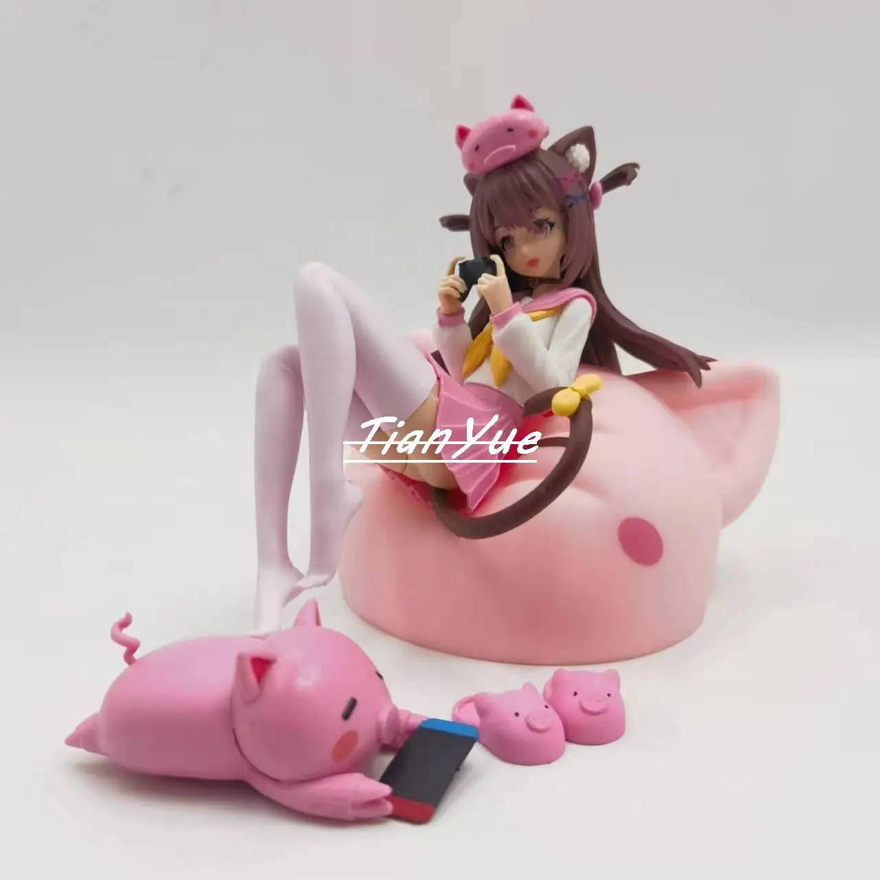 

Anime Native Asaki and Kafuu Chino Pajama sitting Version Beautiful Hot Girls Model Toys Xmas Gift 18cm