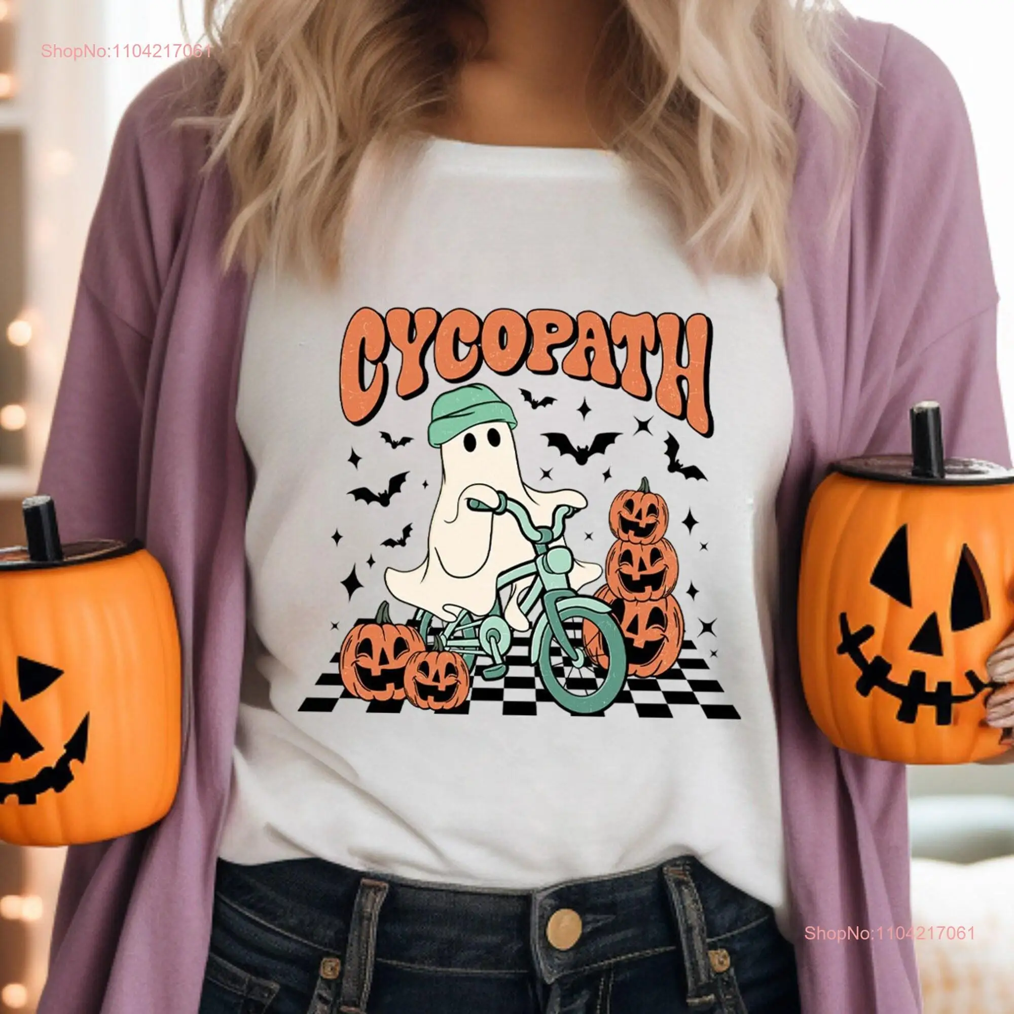 Cycopath T Shirt Halloween Spooky Funny Sarcastic Boo Crew Season long or short sleeves