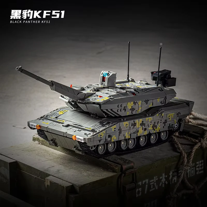 Educational Building Blocks NO.96001 Fourth Generation Tank Assembly Model - Panther KF15 European Joint EMBT US Abrams X
