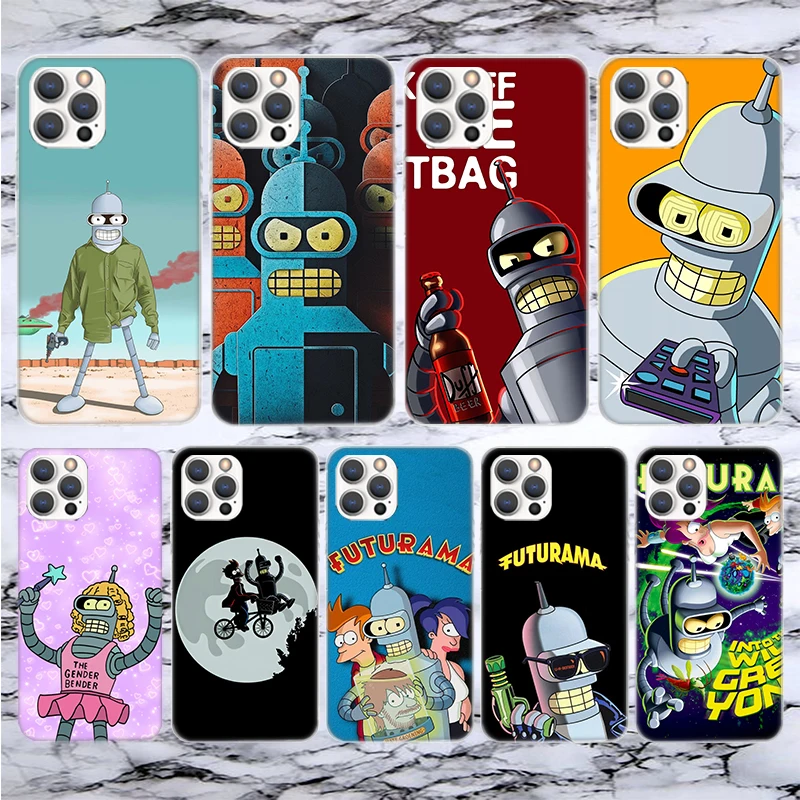 Cartoon F-Futuramas Soft Phone Case For iPhone 16 15 14 13 12 11 Pro Max X XR XS 7 Plus 8 + SE 2020 Pattern Customized Cover 14 