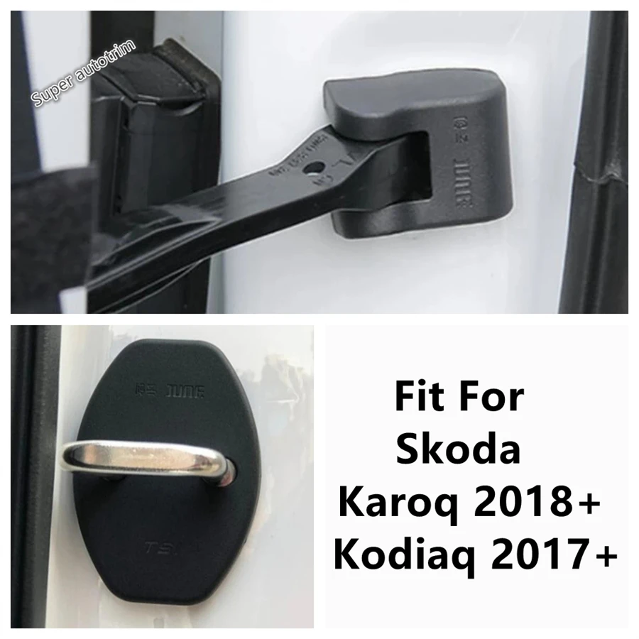 Car Door Lock Stopper Limiting Arm Buckle Protection Cover Accessories Interior For Skoda Karoq 2018 - 2024 & Kodiaq 2017 - 2024