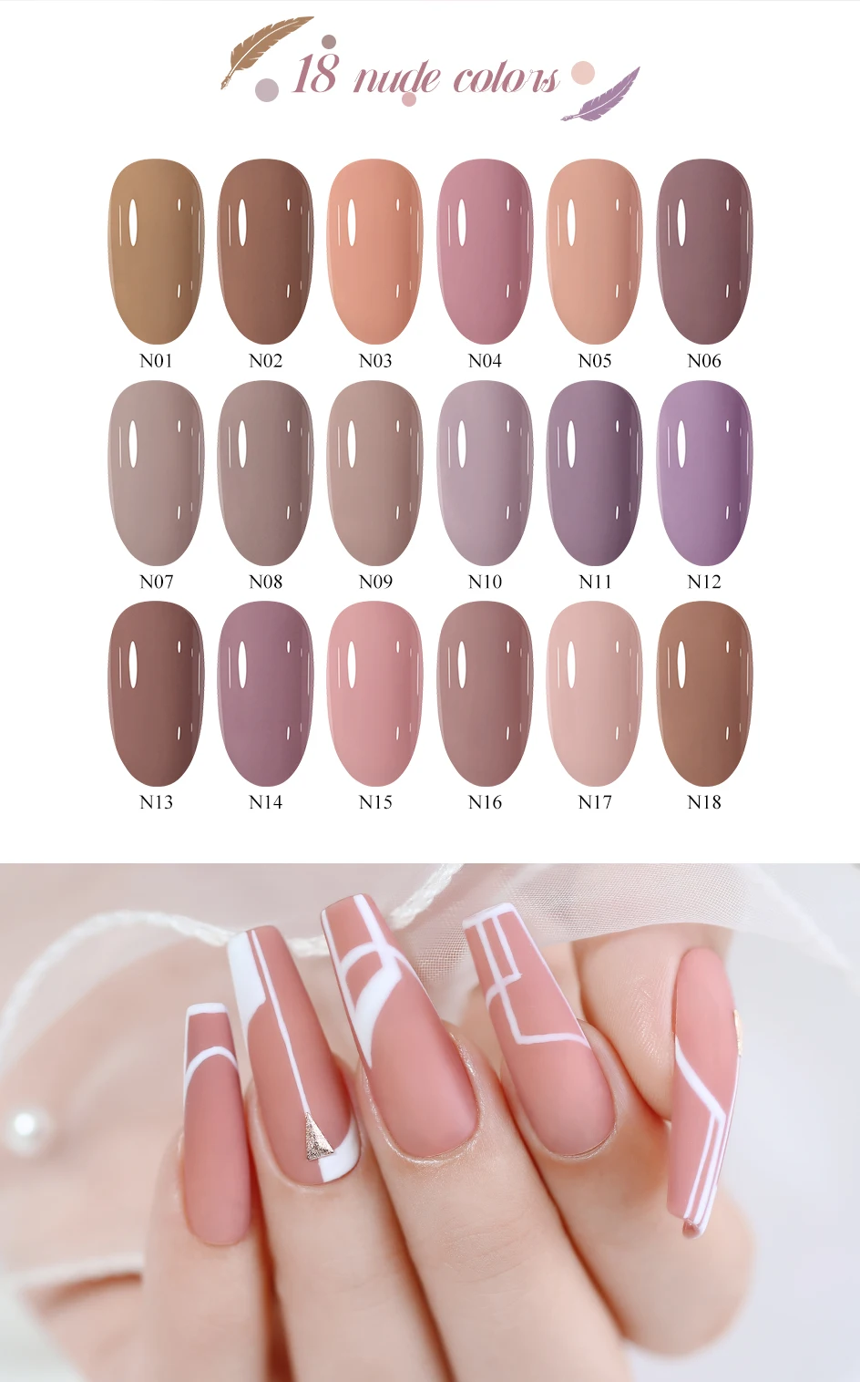 Arte Clavo Gel-Nagellack, 400 Farben, 15 ml, semi-permanenter Gel-Lack, Basis-Decklack, Nagelkunst, Maniküre, Soak Off-LED, UV-Salon-Gel – Detail 6