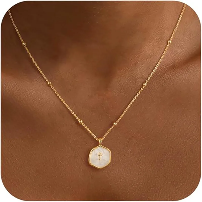 New Cross Necklace Copper Stylish Simple Arctic Light Pendant Collarbone Chain Ladies Gift