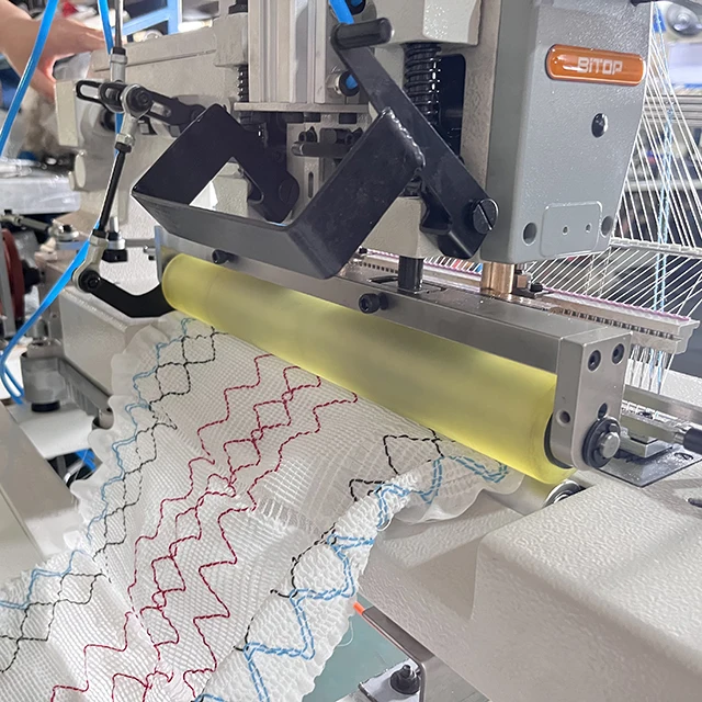 

BT-1071PSSM KANSAI Type Flat Bed 71Needle Elastic Shirring and Smocking Machine(1012PSSM-1050PSSM) Multi Needle Sewing Machine