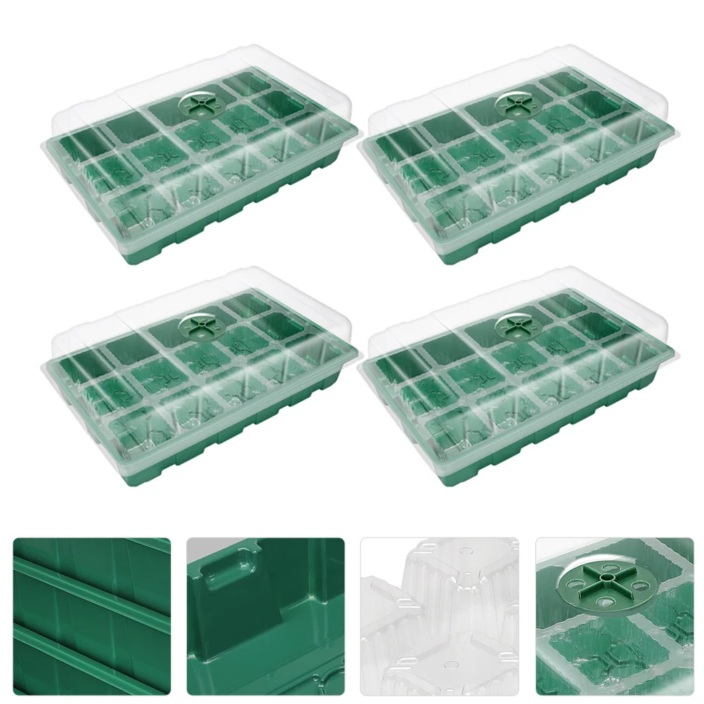 

15 Holes Seedling Trays Set Durable Plastic Transparent Drainage Air Circulation for Tomatoes Flowers Vegetables Garden Farm