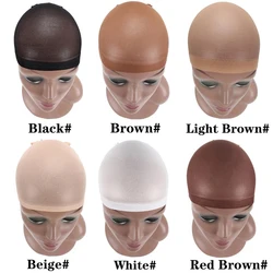 2Pcs/ Pack Stocking Wig Cap Hair Net For Weave Hair Wig Nets Stretch Mesh Wig Cap Hairnets For Making Wigs Free Size