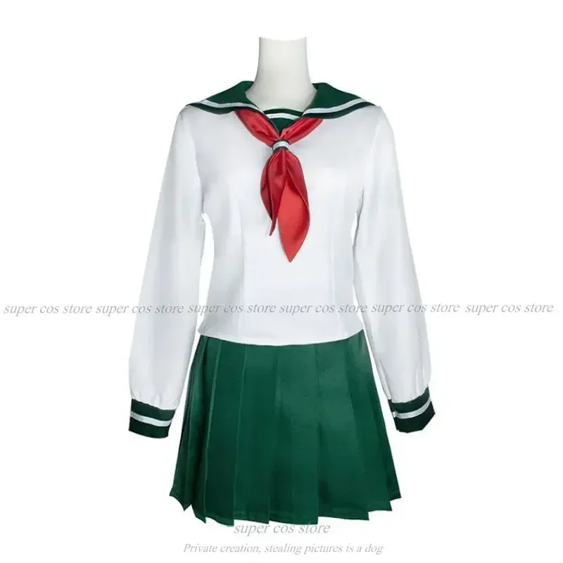 Inuyasha Higurashi Kagome Cosplay Costumes Women\'s Sailor Suit Halloween Schoolgirl Sailor Uniform Skirts anime cosplay in stock