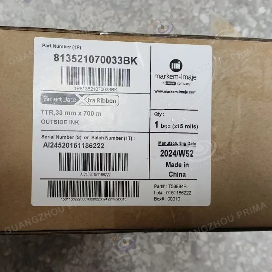 شريط نقل حراري للطابعة X30 3521 813521070033BK 3521 شريط أسود 33 مم × 700 م 15 لفات/حافظة ماركيم أصلية