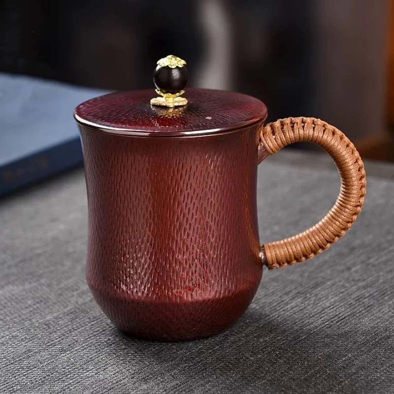 

Кофейная кружка из чистой меди, Московская мюла, изысканная роскошная винтажная прочная медная пивная чашка, 300 мл, чашка для чая с плетеной ручкой