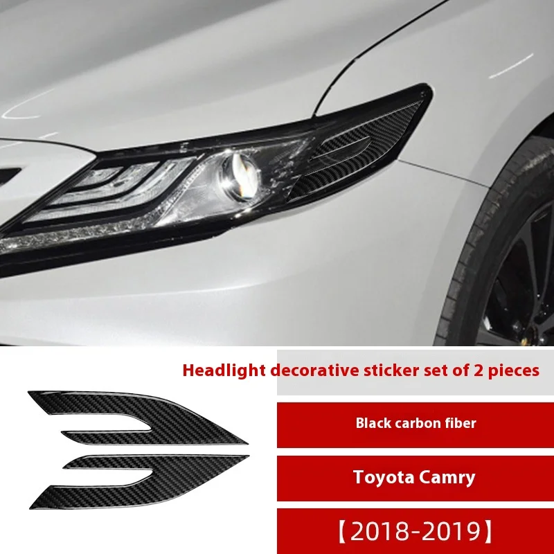 

For 18-22 Toyota Camry Eighth Generation Modified Interior Carbon Fiber Headlights Eyebrow Decorative Sticker