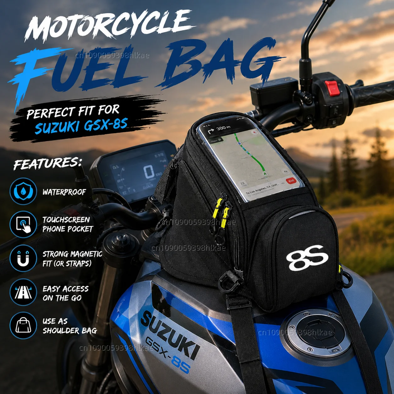NEW Universal Magnetic Fuel Tank Bag Motorcycle Phone Navigation Pack For SUZUKI GSX-8S GSX8S GSX 8S 2023 All Years