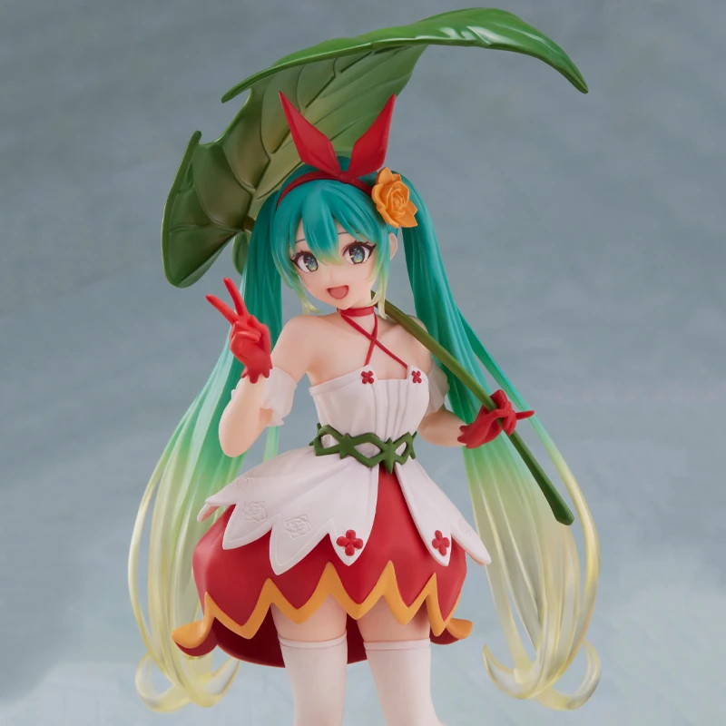 Original taito país das maravilhas figura hatsune miku menina com um dedo grande anime figura colecionável modelo ornamento presentes em estoque
