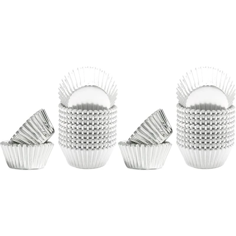 ABSJ-Mini 1000Pcs Silver Foil Cupcake Liners For Baking Baking Cups Thick & Sturdy, Oil Resistance, Muffin Liners Paper A