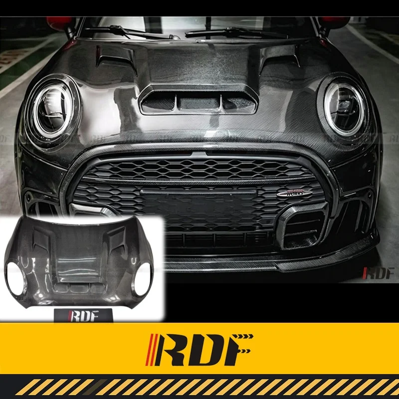 

Suitable for MINI F55 F56 JCW Cooper S Aerodynamic Kit YISO Engine Hood Modified Carbon fiber Radiator Vent Bonnet Cover