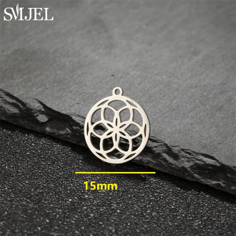 5pcs Cute Stainless Steel Flower Charms for Jewelry Making Cactus Dandelion Maple Leaf Pendant Mini Charm Bracelet Earrings DIY view 3