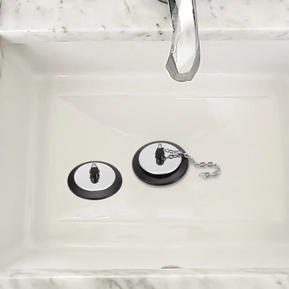 1Pcs Durable Rubber Tub Stopper With Chain Silicone Bath Tub Drain With Hanging Ring 4/4.3/5cm Bathtub Plug Bathtub Accessories
