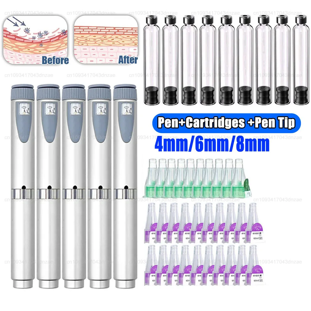 

Волшебная ручка 3 мл, стерильные пустые кассетные картриджи для бутылок, 4/6/8 мм, наконечник ручки для точного дозирования, набор инъекционных ручек для лилий инсулина