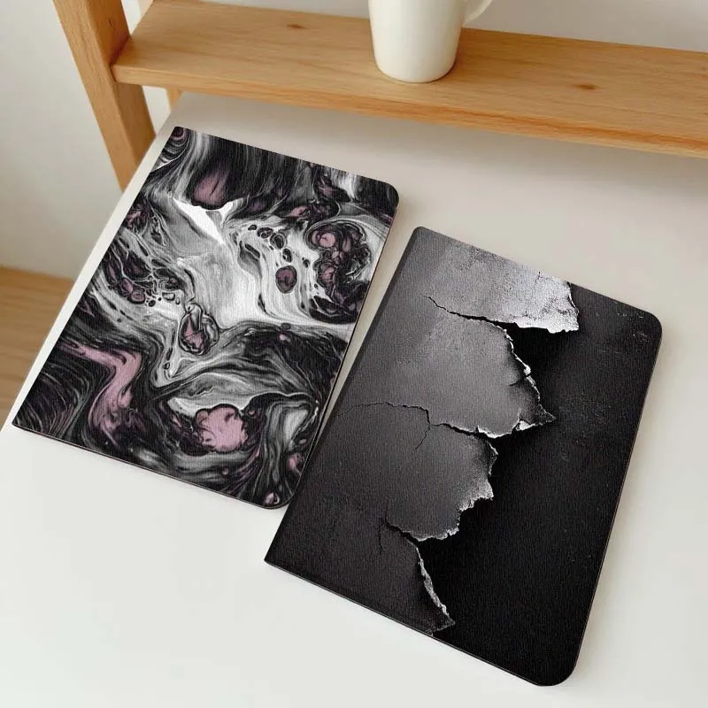 

Black Pink Swirl Pattern Tablet Case For Apple iPad Air Pro mini 1 2 3 4 5 6 7 8 9 11 M2 M3 M5 M4 5th 6th 7th 10th 11th Gift