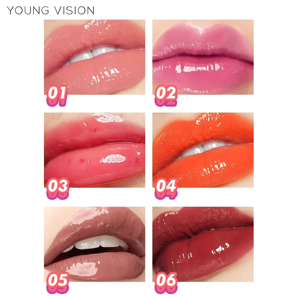 Moisturizing Hydrating Jelly like Lip Balm Lightweight Solid Lip Gloss Peach Toned Clear Lip Primer Essential Makeup Item