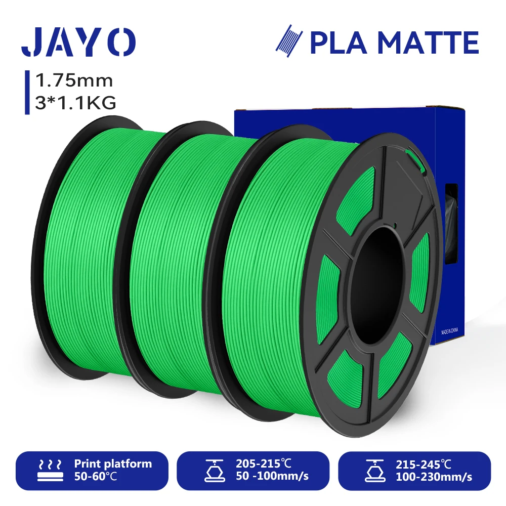 JAYO 3D Printer Filament PLA Matte 1.75MM Neatly Wound 3D Filament PLA 1.1KG Smooth Matte Finish 3D Printing Materials image 3