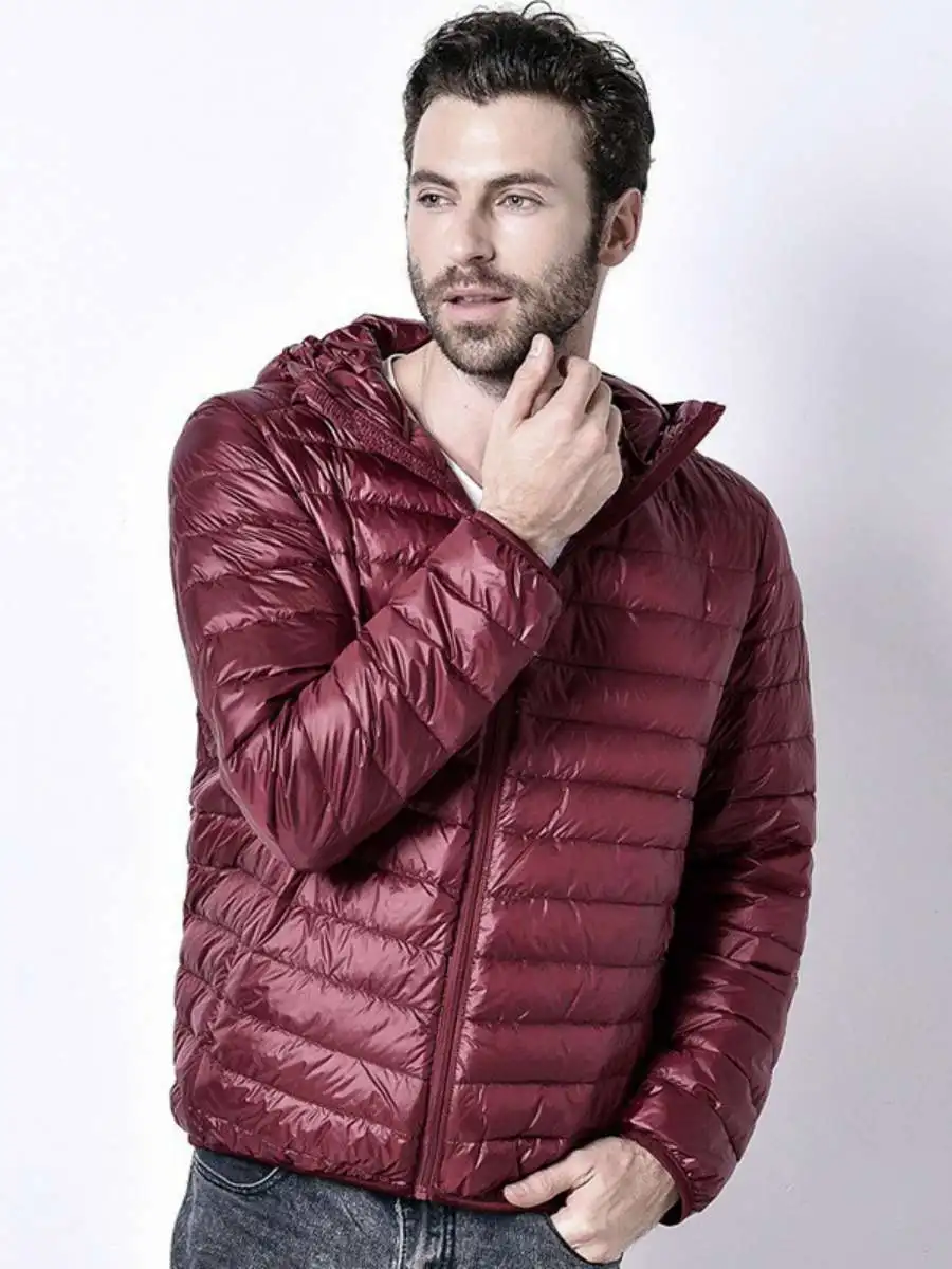 

Men's Spor Cotton Jaet Lightweight Faionable ort Casual Silk Cotton Hooded Cottonwear Thin Spring Casual Coat
