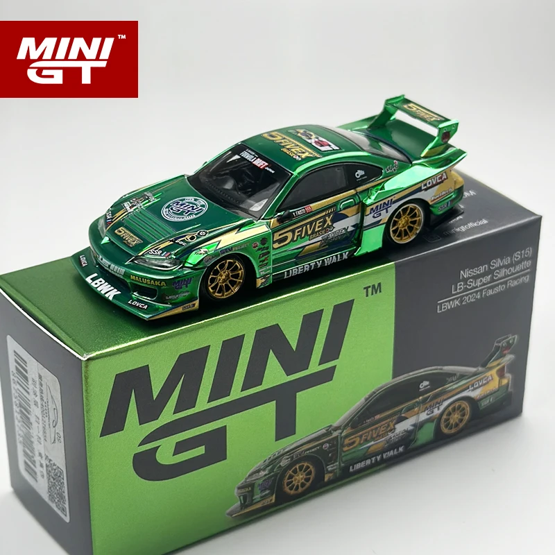 MINIGT 1:64 日産 LB-スーパーシルエット クロームグリーン S15