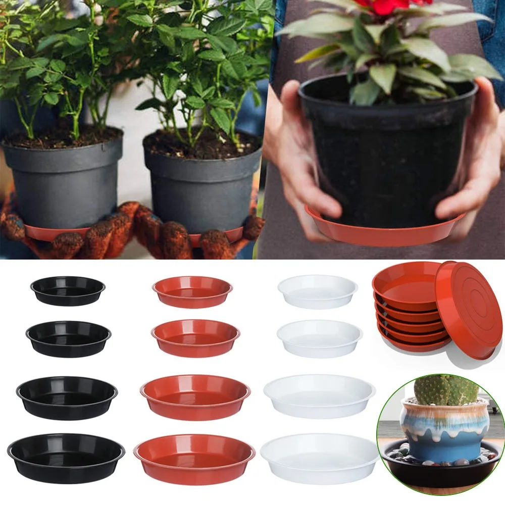 3Pcs Plastic Round Flower Pot Plant Saucer Drip Trays Indoor Outdoor Plastic Tray Saucers