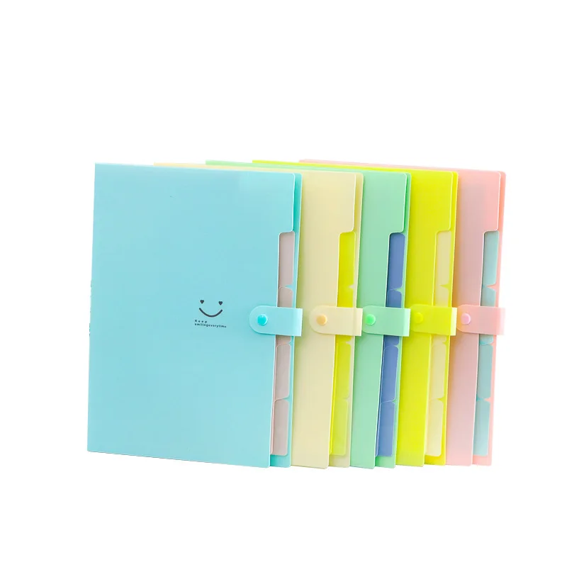 Korean 5-Pocket A4 Expanding File Organizer, Student Exam Paper Storage Document Bag view 3