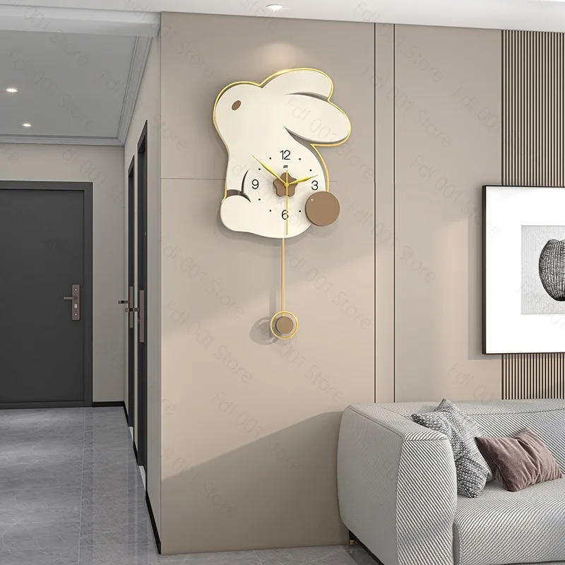 Modern Wall Clock Living Room Home Wall Clock Cream Cartoon Decoration Dining Room Creative Silent Clock