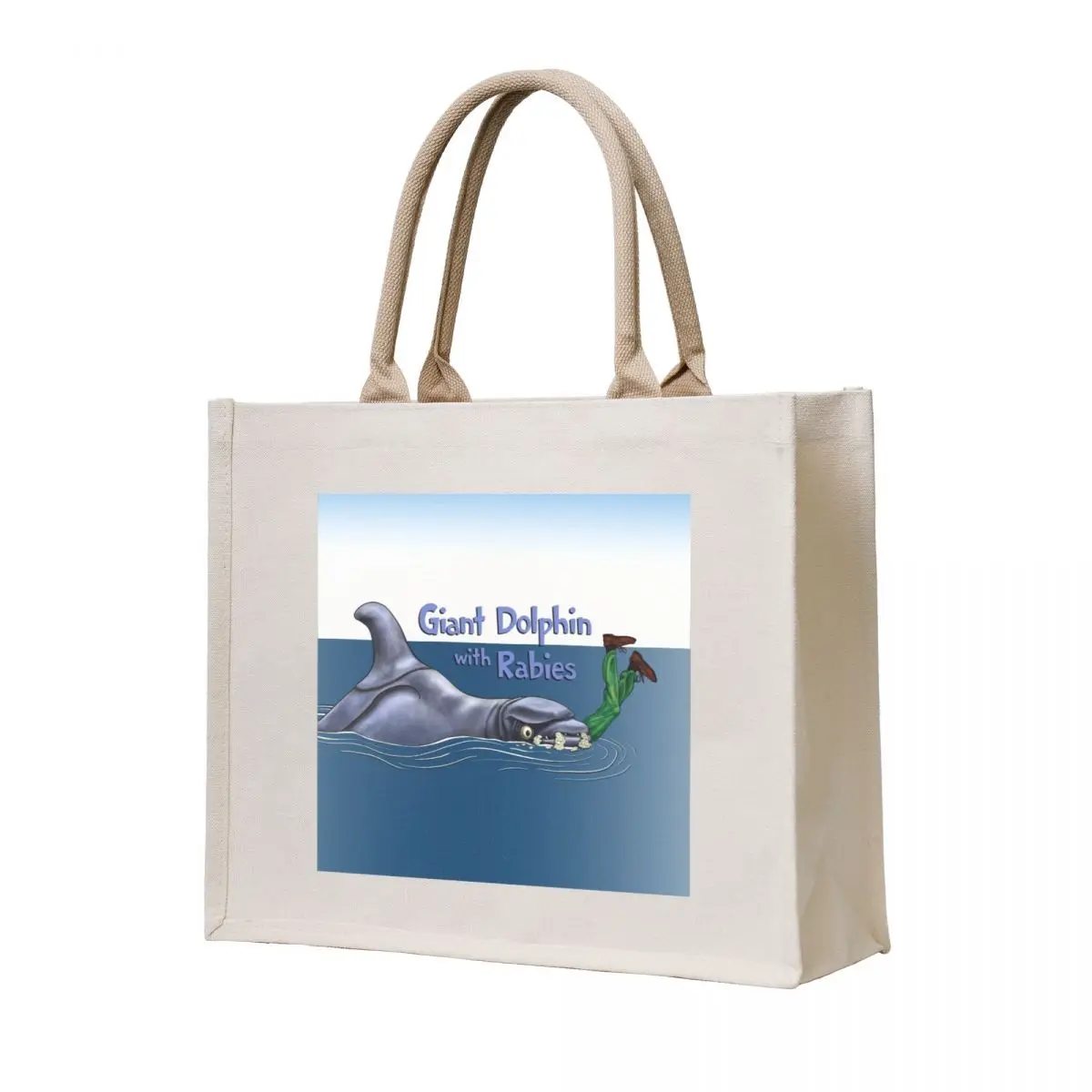 

Giant Dolphin With Rabies Tote Bag Fabric bag Woman shopper bag sac pour femme canvas bags