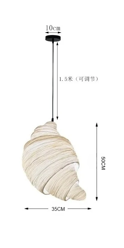 Japanse stijl trap hanglamp creatieve en gepersonaliseerde kunst croissant bakkerij stof hanglamp