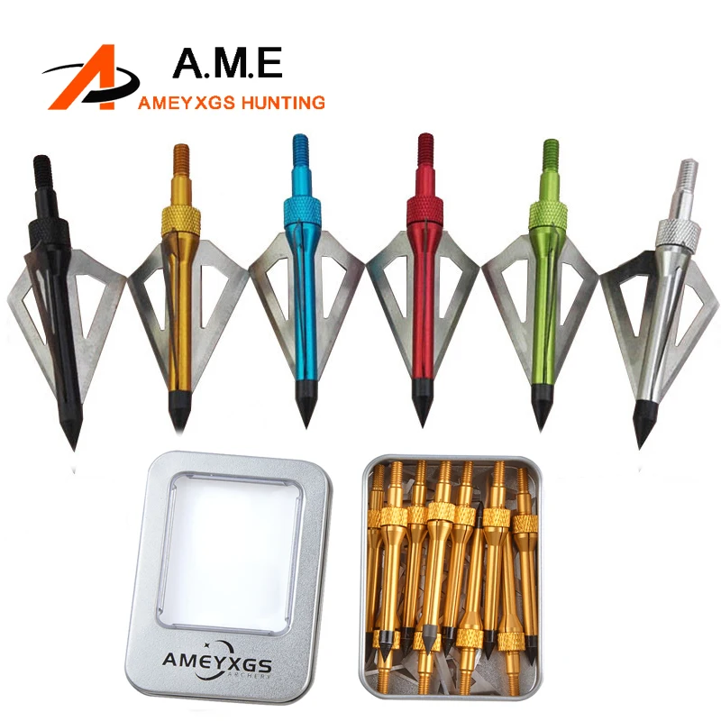 12pcs Hunting Arrow Tips 110 Grains Arrow Points Recurve Compound Bow Hunting Archery Shooting Blades Arrowhead 3 Fixed Blades