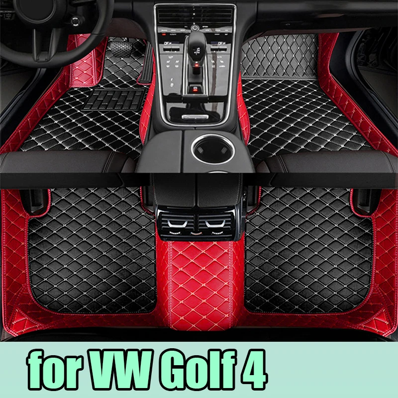 Tapis de sol en cuir automobile personnalisé pour hommes et femmes, tapis de voiture de luxe, couverture complète, VW Golf 4, 1999, 2000, 2001, 2002, 2003