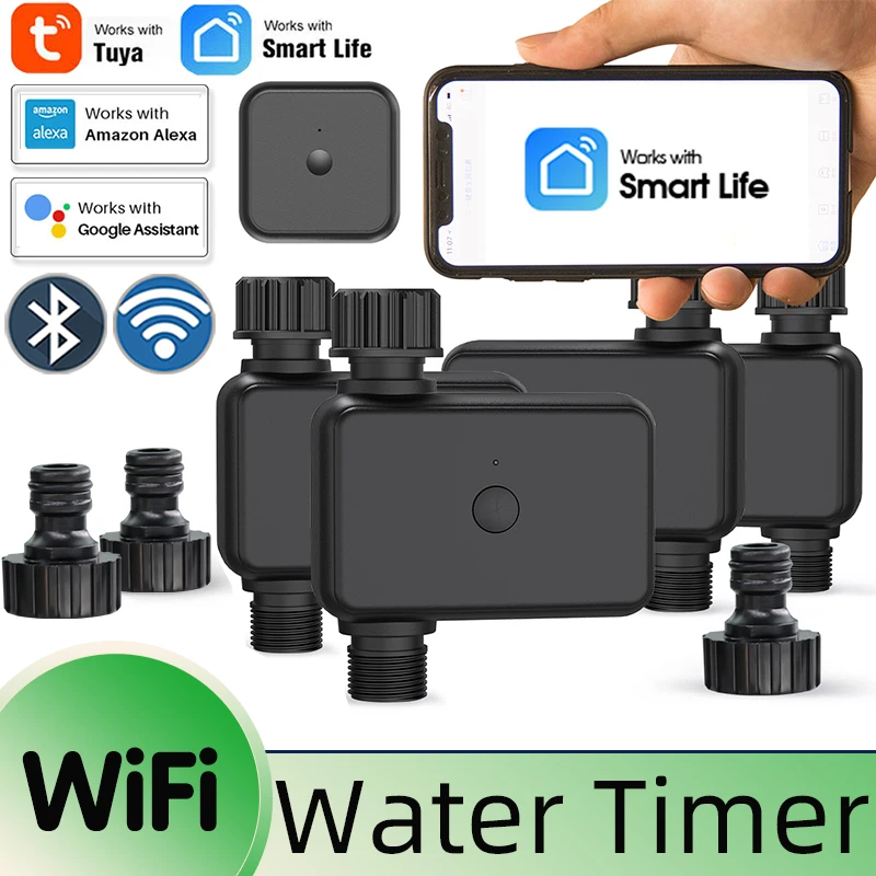 High-quality Smart WiFi Bluetooth-Compatible Watering Timer Automatic Irrigation Valve Controller Sprinkler System for Garden