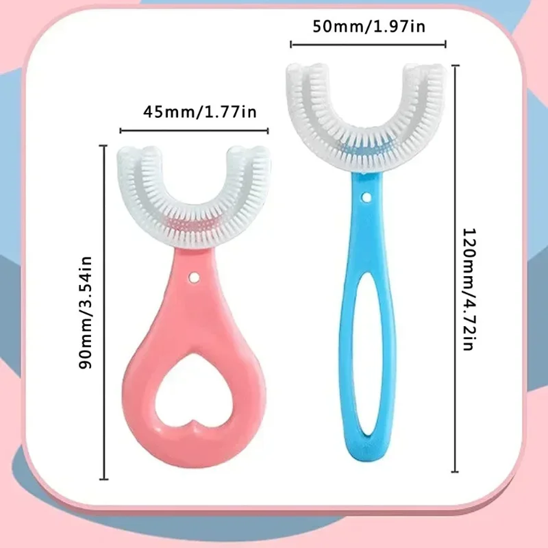 U Shaped Toothbrush Baby Toothbrush Food Grade Soft Silicone Brush Head 360° Oral Cleaning Design Manual Training Toothbrush