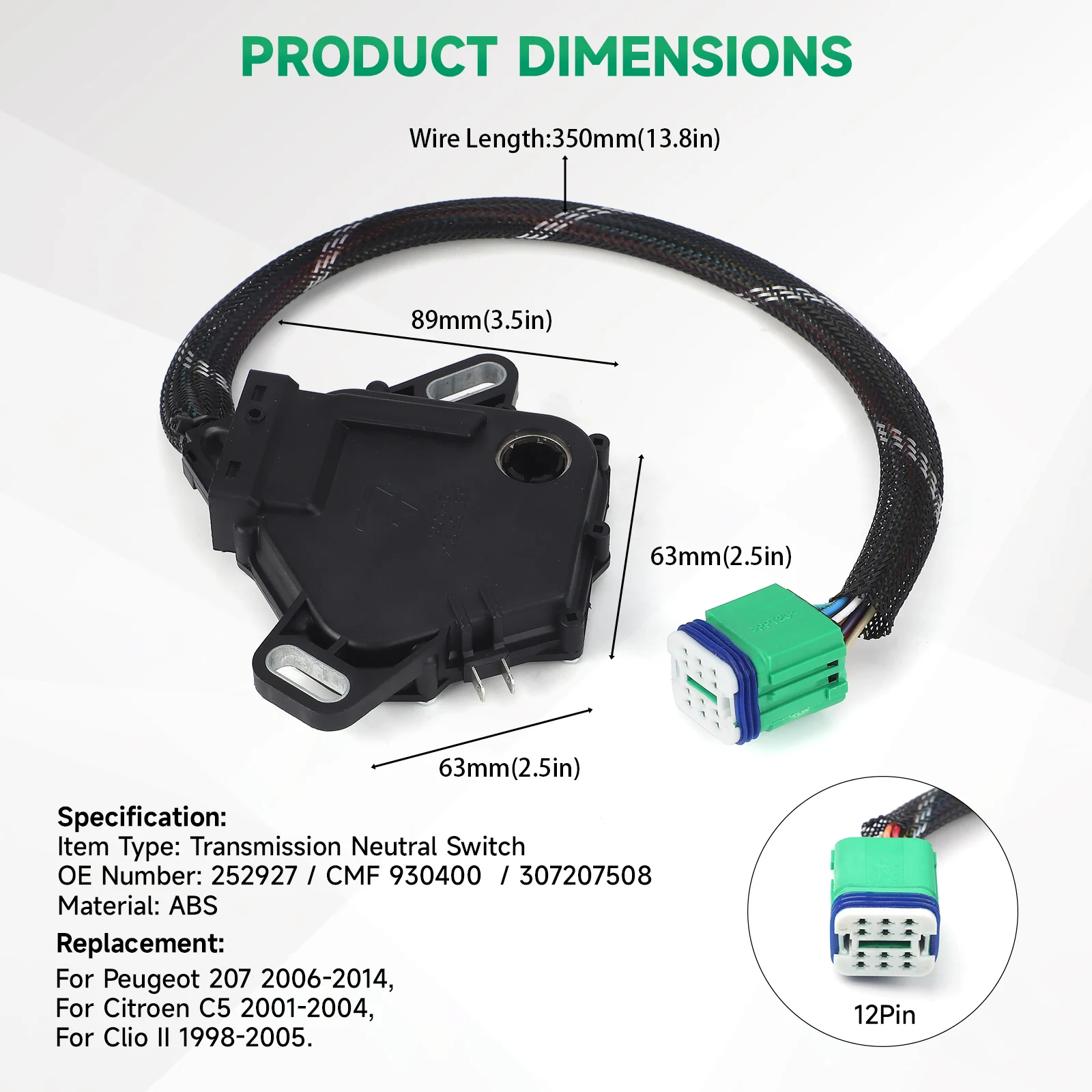 307207508 252927 Automatic Transmission Switch DPO pressure sensor 2529.27 CMF-930400 For Peugeot For Citroen Renault C4 C5 AL4 3