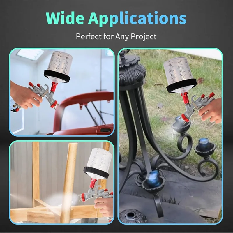 

A67P-Paint Mixing Cup For Automotive Paint Gunair Spra Guncup With Cup Adapter 20 Oz (600 Ml) Set