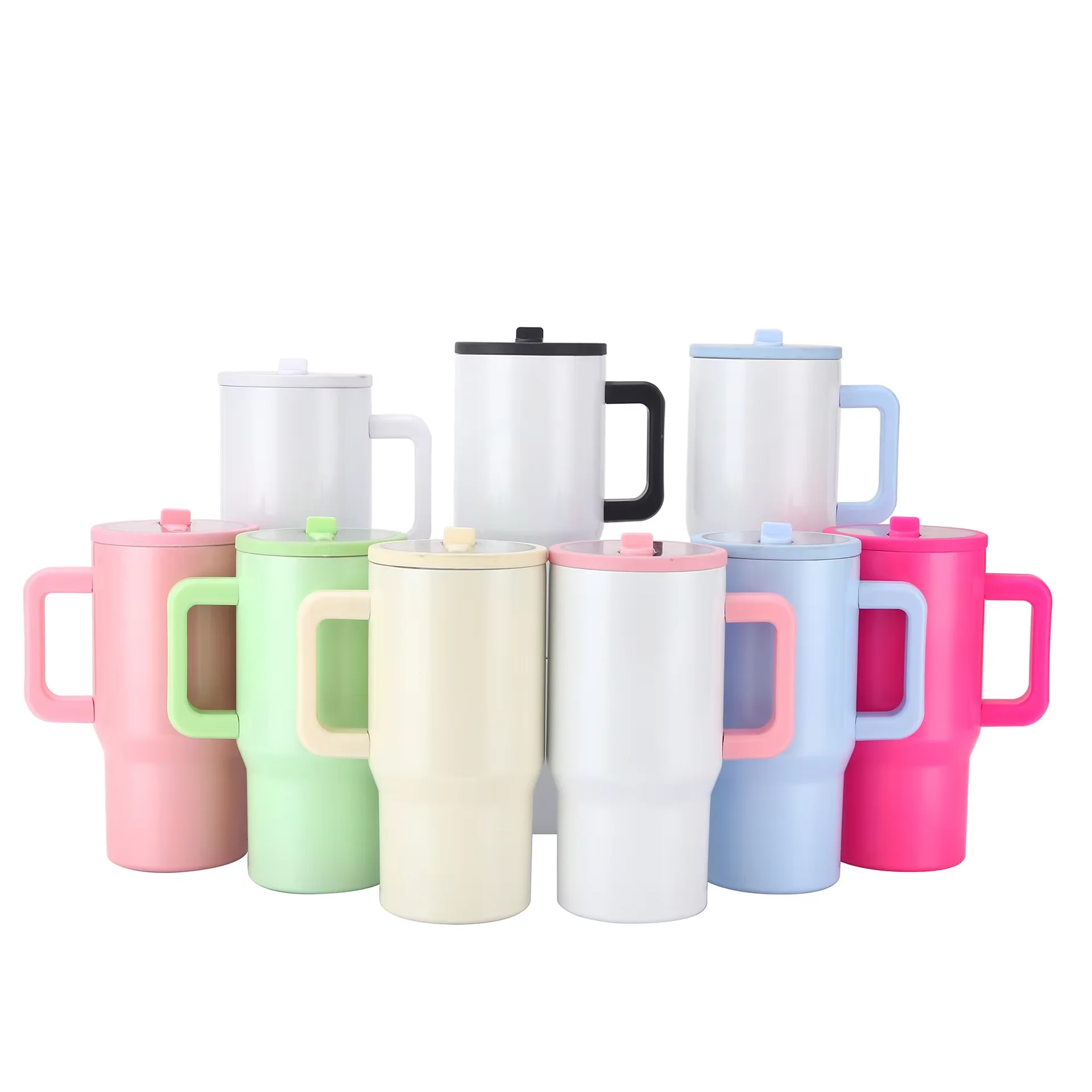 20oz Sublimation Blank Tumbler, 304 Stainless Steel Vacuum Insulated Water Bottle with Straw, Portable Car Cup Compatible with H