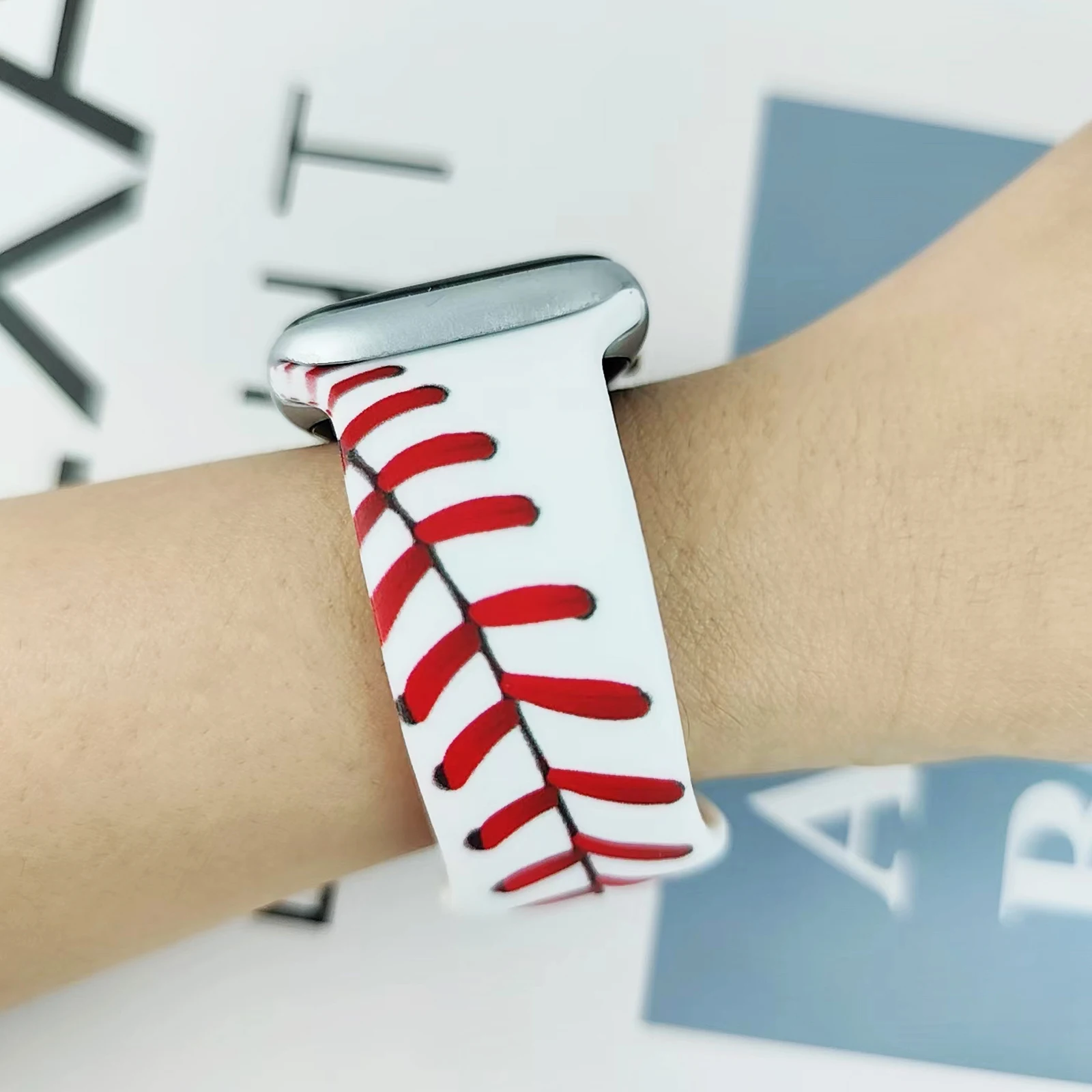 Ball Grain Printed Strap for Apple Watch 10 9 8 7 6 Silicone Band Replaceable Bracelet for iWatch 46mm 44mm 42mm 41mm Watchband