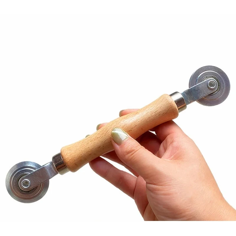 Wooden Handle and Steel Wheels Rolling Tool for Double Window Installation Hand Spline Roller Household Durable Screen Door image 4