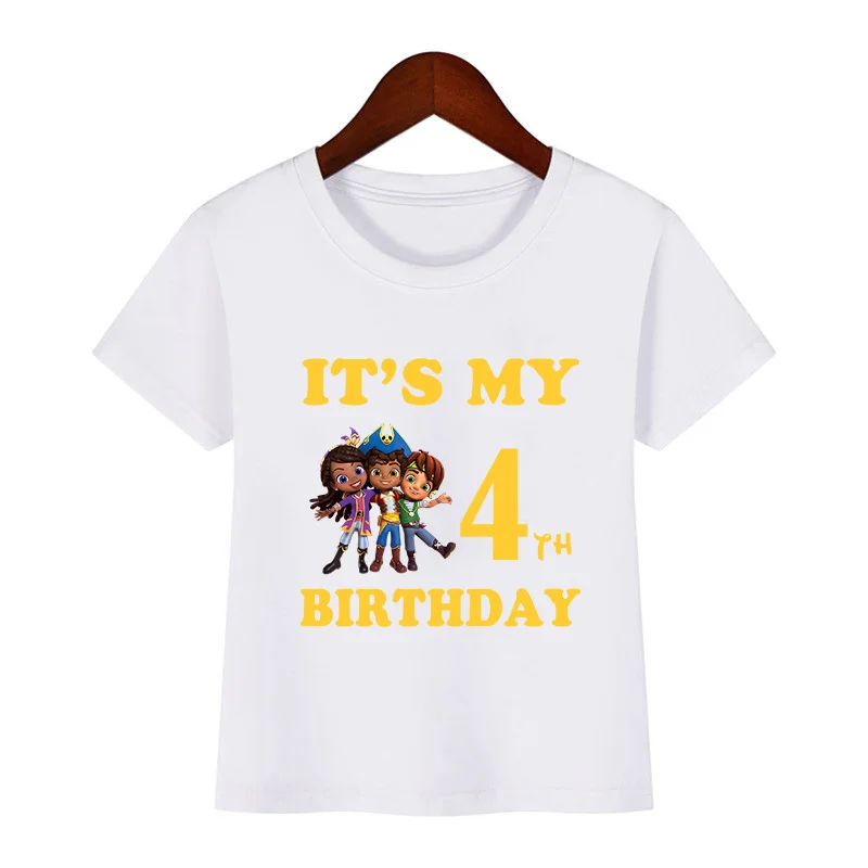 Santiago of The Seas Print Funny Kids Clothes It's My 1 2 3 4 5 6 7 8 9 Years Birthday Boys Girls Cartoon T shirt Baby T-Shirts